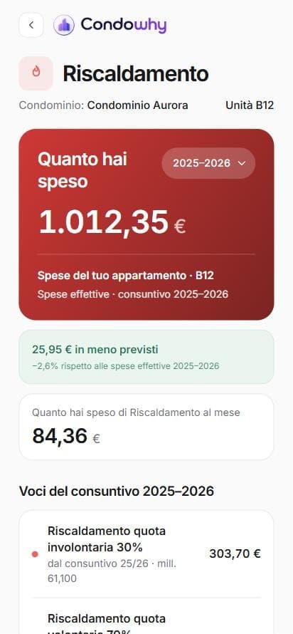 Le spese divise per categoria